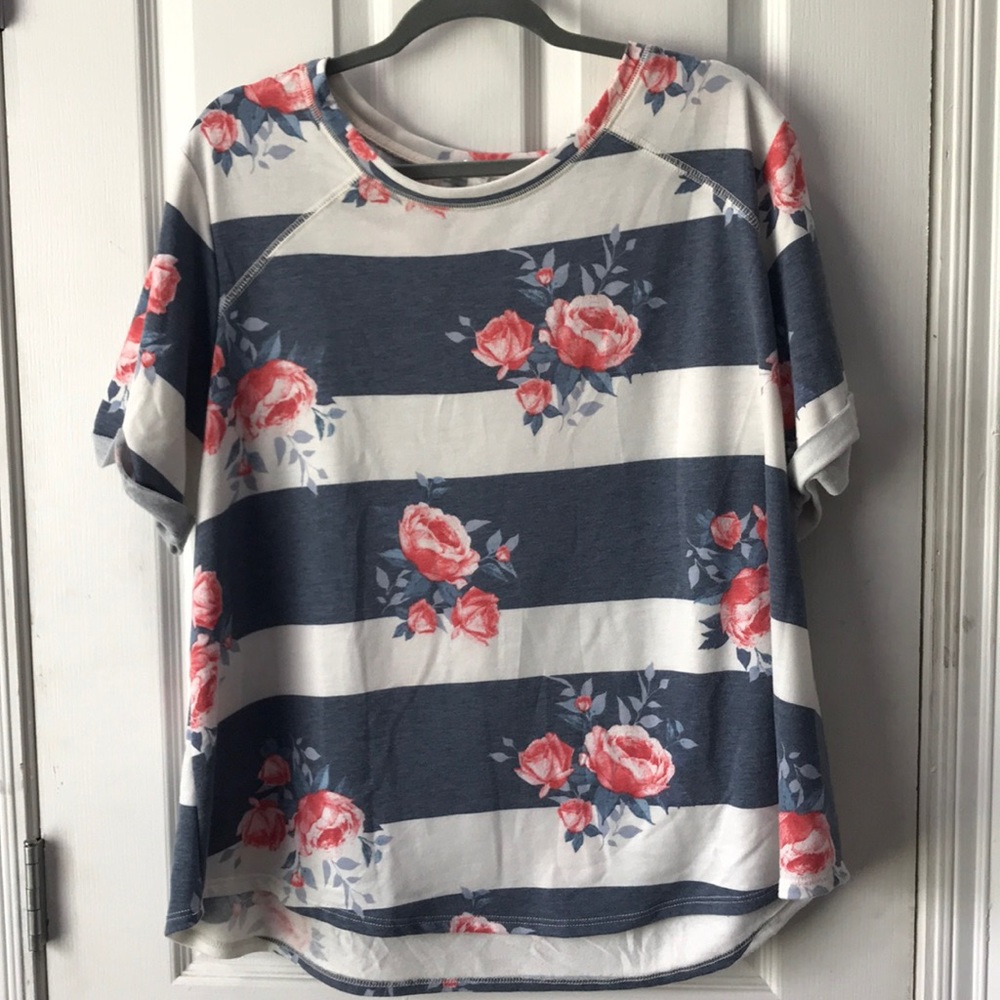 Lovely Striped Floral Casual Shirt